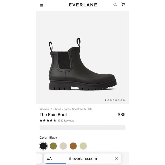 NEW Everlane The Rain Boot 11 Black Ankle Slip Resistant Comfort Rubber Lug Sole - Picture 3 of 15
